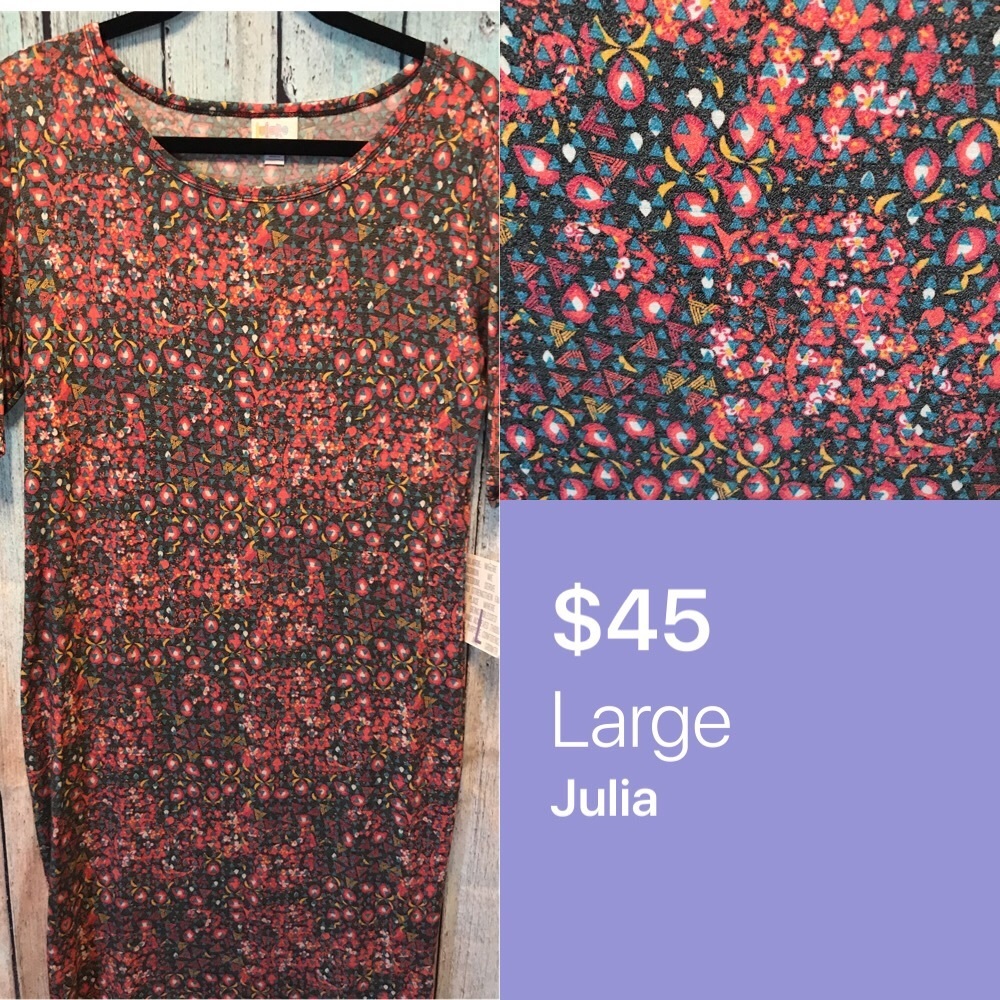 LuLaRoe Julia Dress Size Large